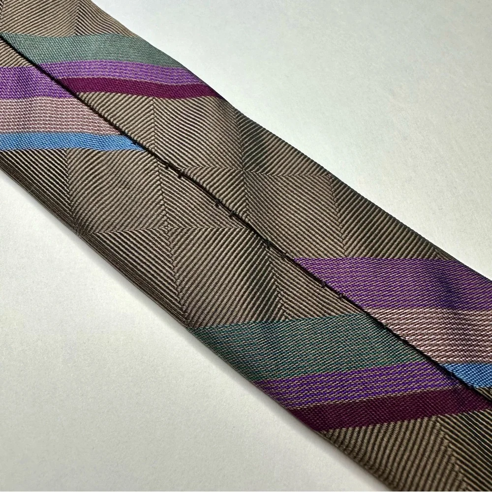 Vtg COLOURS by Alexander Julian Silk Striped Classic Tie